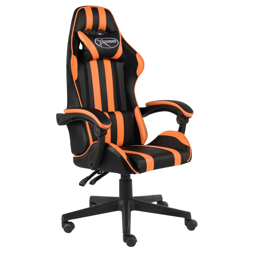 Racing seat artificial leather black and orange
