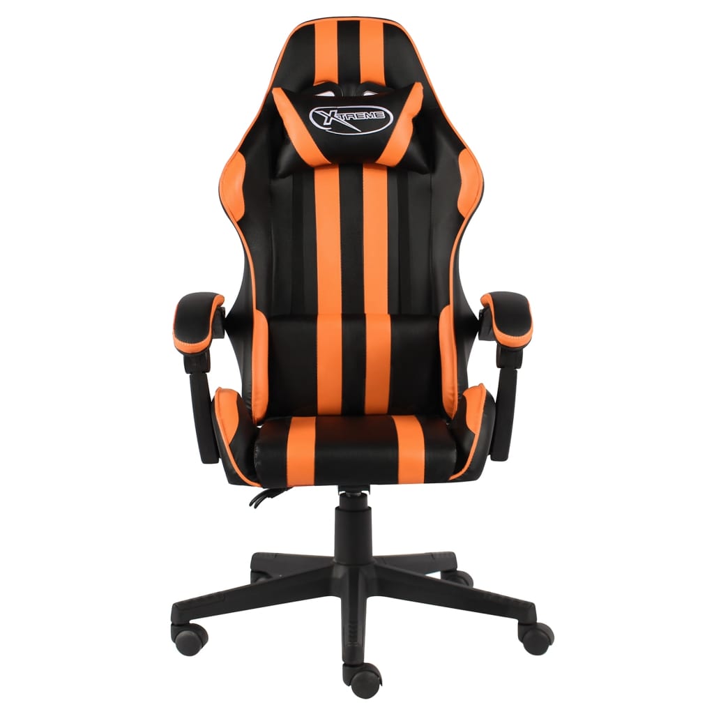 Racing seat artificial leather black and orange