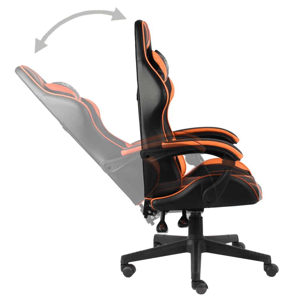 Racing seat artificial leather black and orange