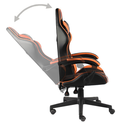 Racing seat artificial leather black and orange