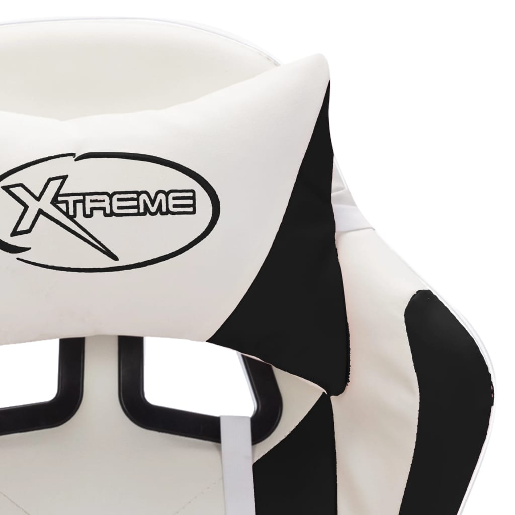 Racing seat with RGB LED lighting, artificial leather, white and black