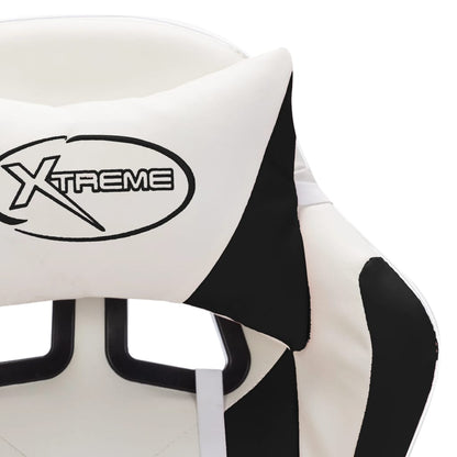 Racing seat with RGB LED lighting, artificial leather, white and black