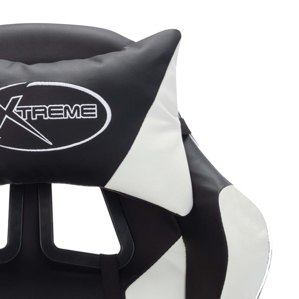 Racing seat with RGB LED lighting, artificial leather, white and black