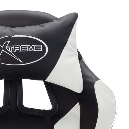 Racing seat with RGB LED lighting, artificial leather, white and black