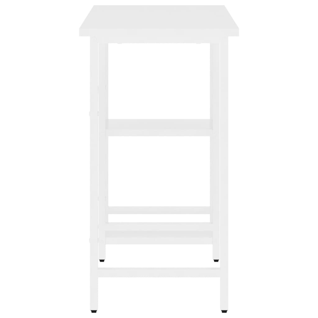 Computer desk 80x40x72 cm MDF and metal white