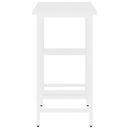 Computer desk 80x40x72 cm MDF and metal white