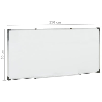 Whiteboard magnetic 110x60 cm steel white