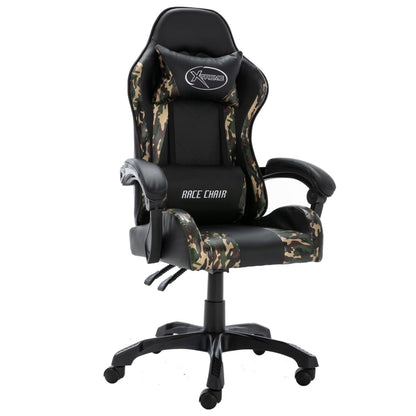 Racing seat artificial leather black and camouflage