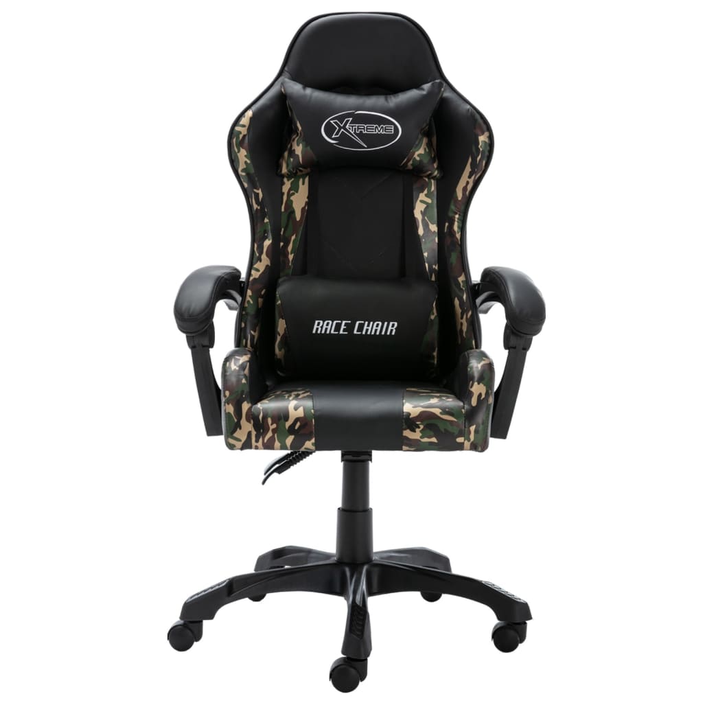 Racing seat artificial leather black and camouflage