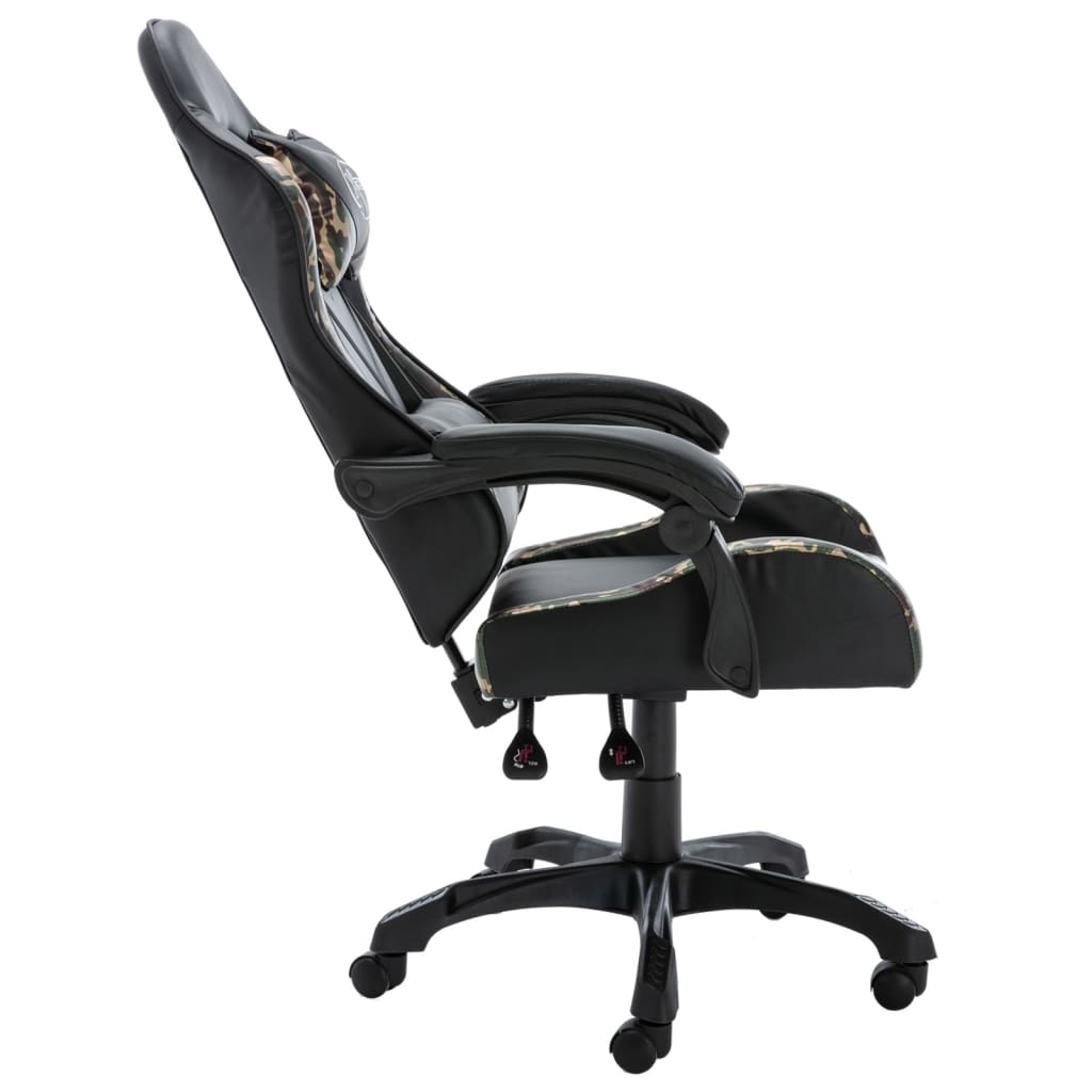 Racing seat artificial leather black and camouflage