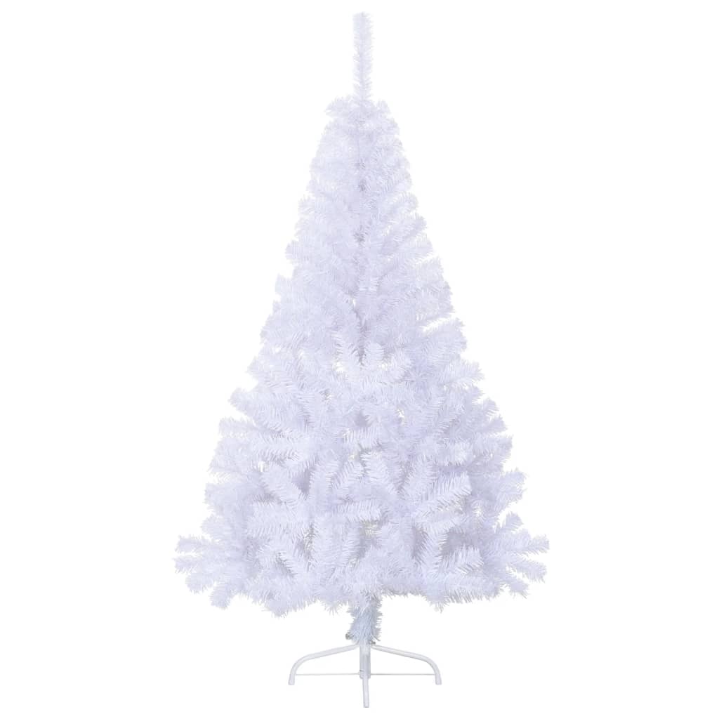 Kunstkerstboom met standaard half 120 cm PVC wit