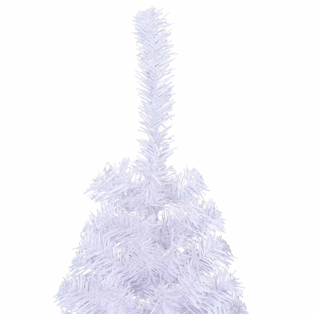 Kunstkerstboom met standaard half 150 cm PVC wit
