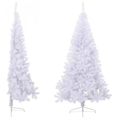 Kunstkerstboom met standaard half 210 cm PVC groen