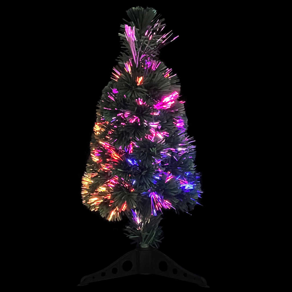 Kunstkerstboom met standaard en LED smal 64 cm glasvezel