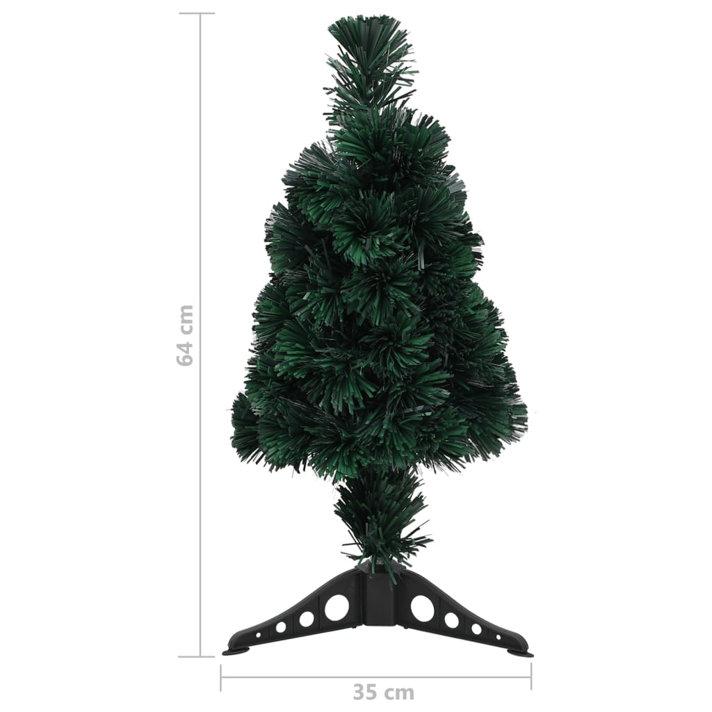 Kunstkerstboom met standaard en LED smal 64 cm glasvezel