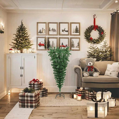 Kunstkerstboom omgekeerd met standaard 120 cm groen