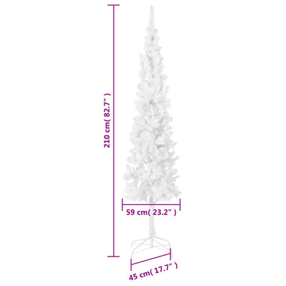 Kerstboom smal 210 cm wit
