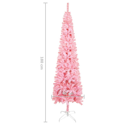 Kerstboom smal 180 cm roze