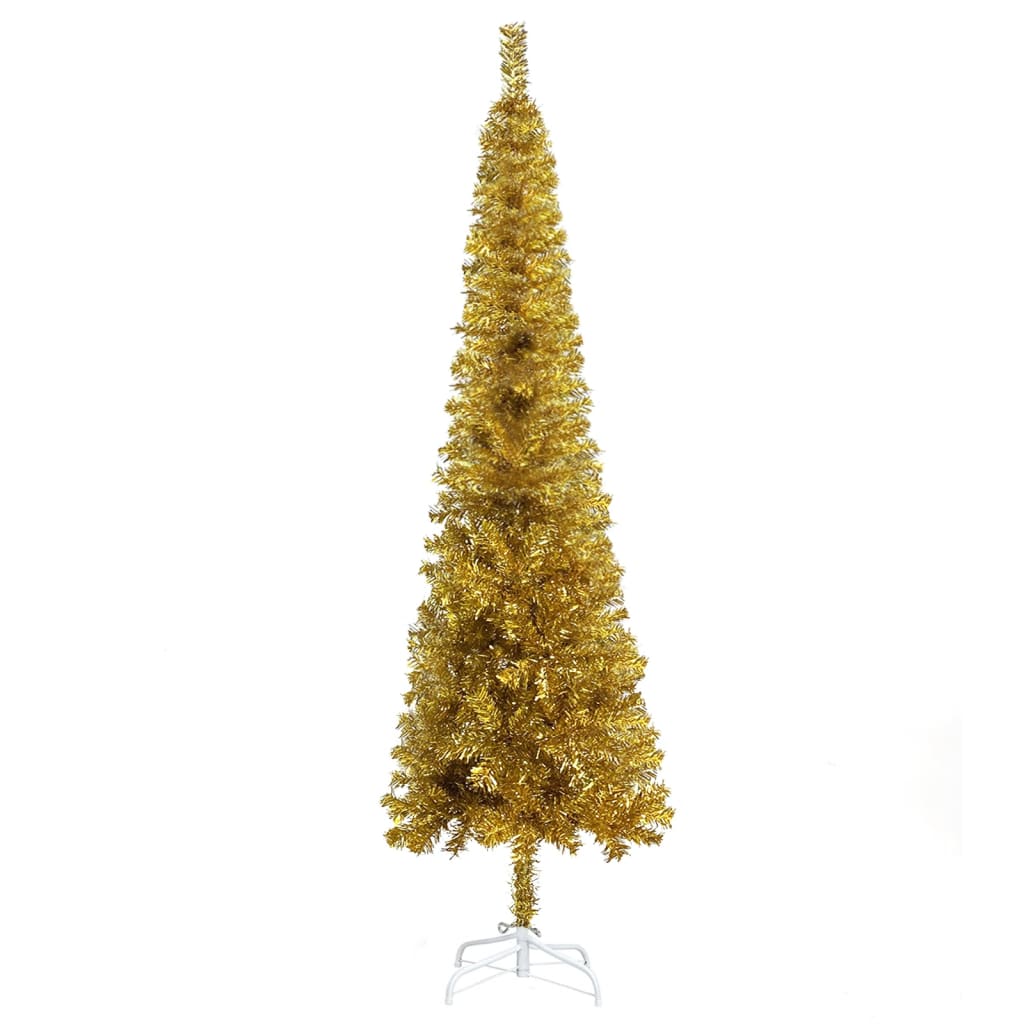Kerstboom smal 120 cm goudkleurig