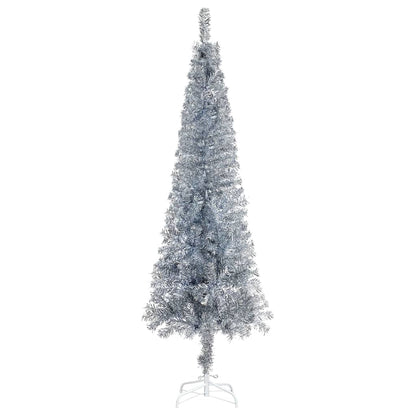 Kerstboom smal 120 cm zilverkleurig