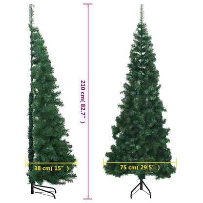 Kunstkerstboom hoek 210 cm PVC groen