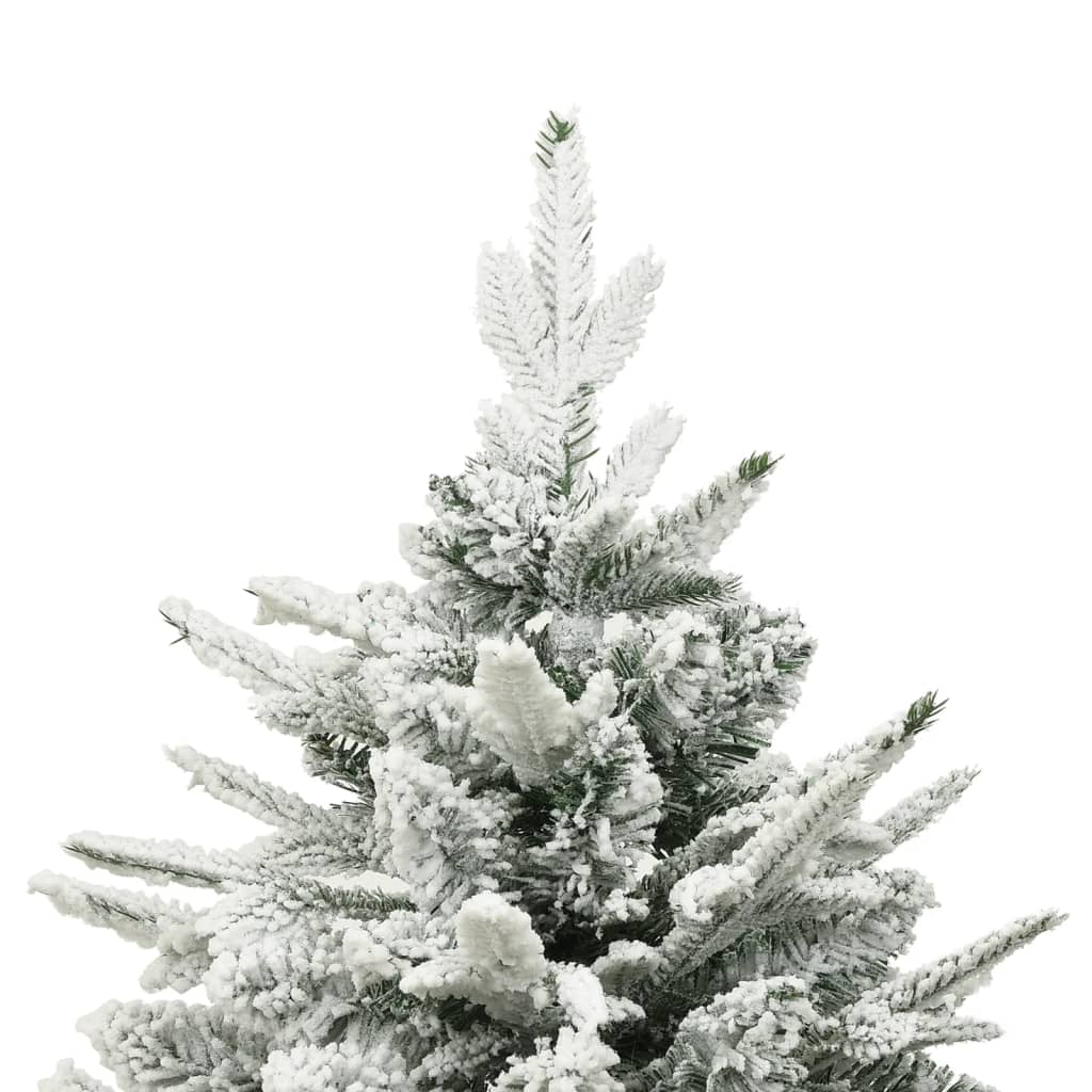 Kunstkerstboom met sneeuwvlokken 240 cm PVC en PE groen