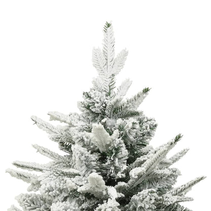 Kunstkerstboom met sneeuwvlokken 240 cm PVC en PE groen