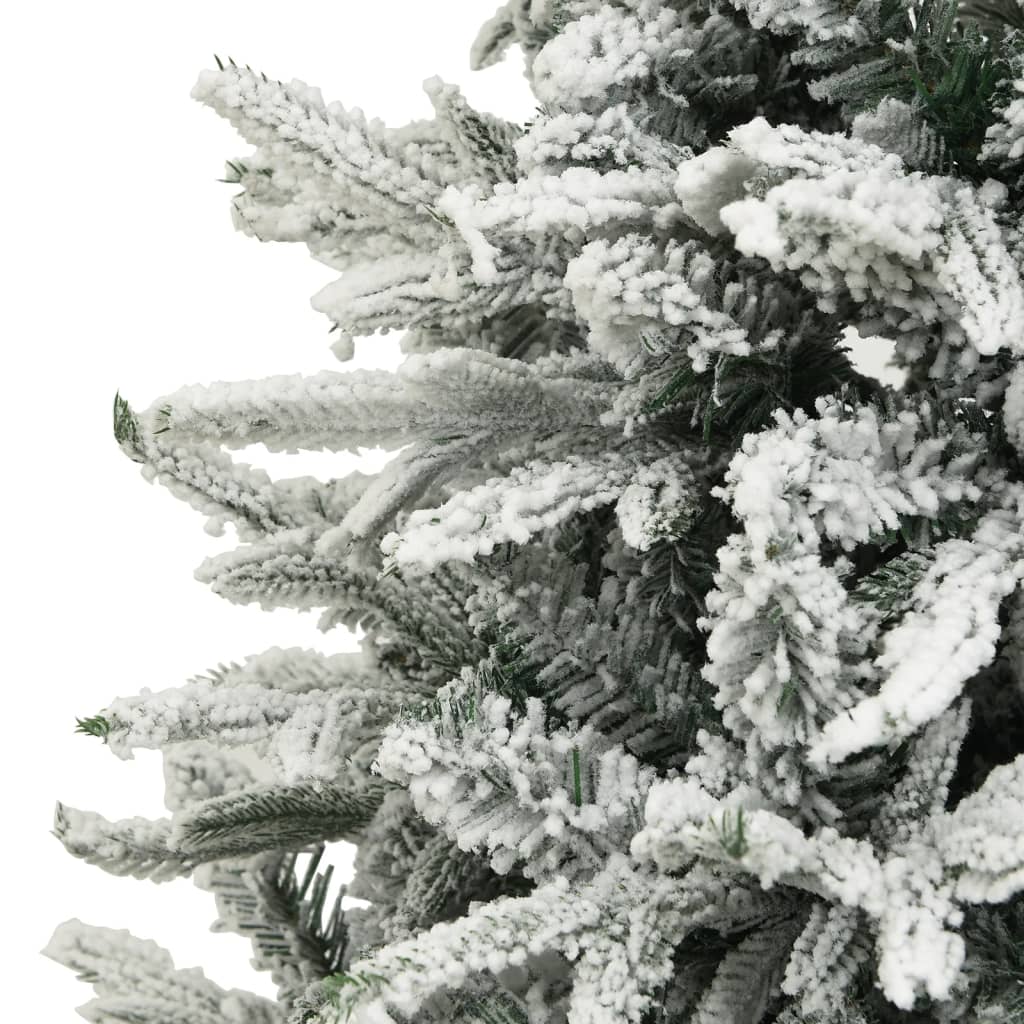 Kunstkerstboom met sneeuwvlokken 240 cm PVC en PE groen