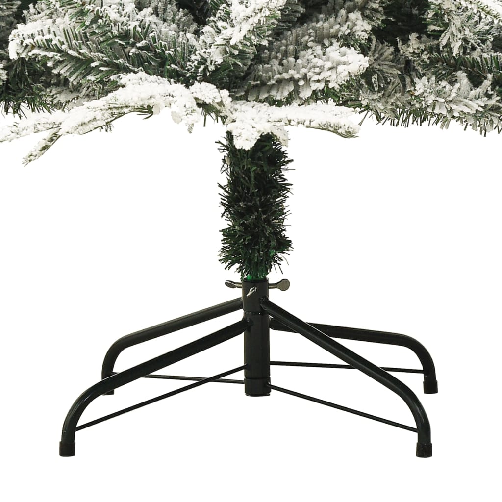 Kunstkerstboom met sneeuwvlokken 240 cm PVC en PE groen