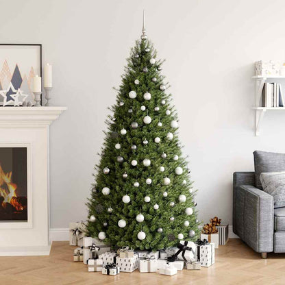 60-delige Kerstballenset met piek en 150 LED's wit en grijs