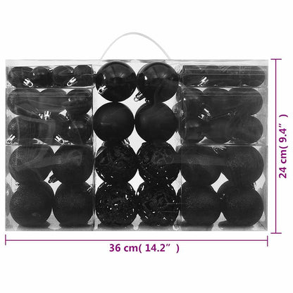 100-delige Kerstballenset zwart