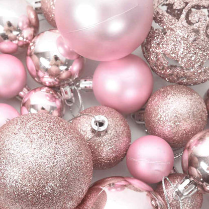 100-delige Kerstballenset roze