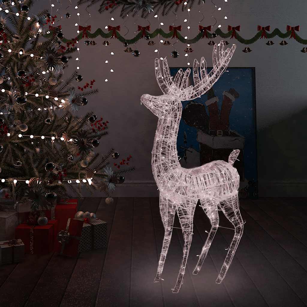 Kerstdecoratie rendier 250 LED's warmwit 180 cm acryl