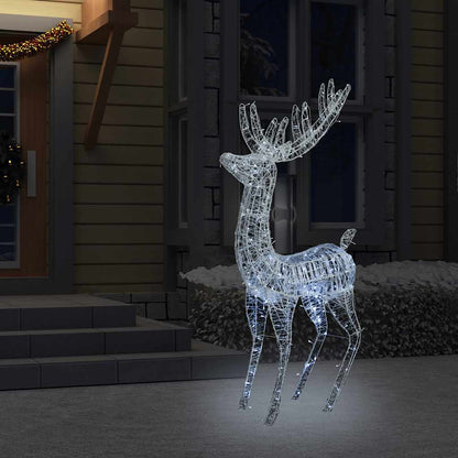 Kerstdecoratie rendier 250 LED's koudwit 180 cm acryl