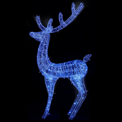 Kerstdecoratie rendier 250 LED's blauw 180 cm acryl