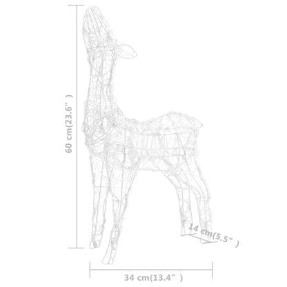 Kerstversiering rendierfamilie 160 LED's warmwit acryl