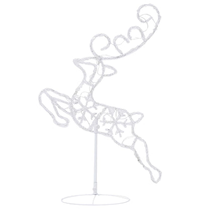 Kerstdecoratie rendieren en slee 260x21x87 cm acryl meerkleurig