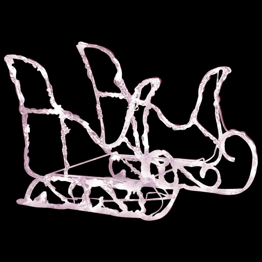 Christmas decoration reindeer and sleigh 160 LEDs 130 cm acrylic