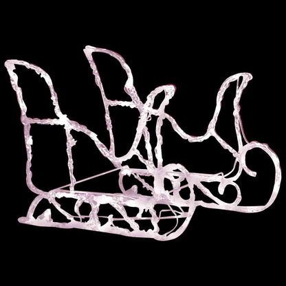 Christmas decoration reindeer and sleigh 160 LEDs 130 cm acrylic