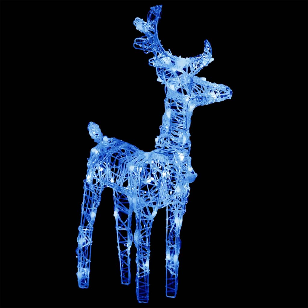 Christmas decoration reindeer and sleigh 160 LEDs 130 cm acrylic