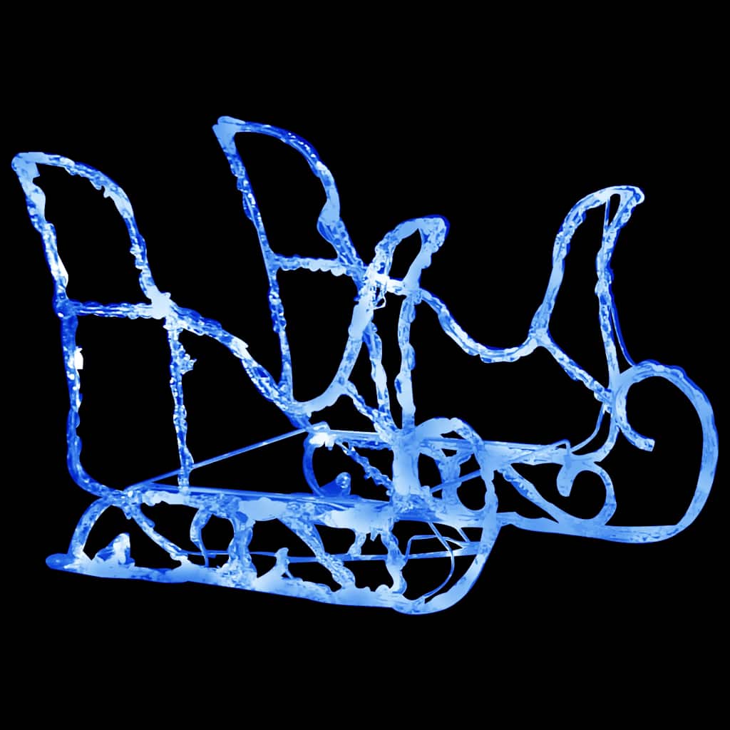 Christmas decoration reindeer and sleigh 160 LEDs 130 cm acrylic