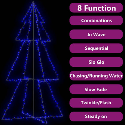 Conical Christmas tree 300 LEDs indoor and outdoor 120x220 cm