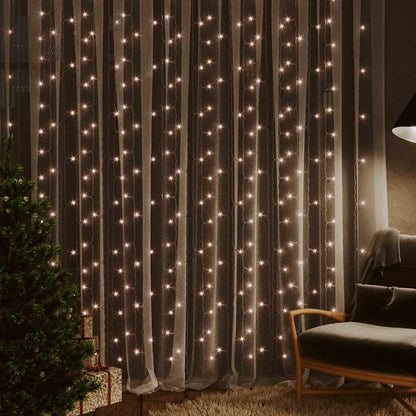 Light string curtain with 300 LEDs and 8 functions 3x3 m warm white