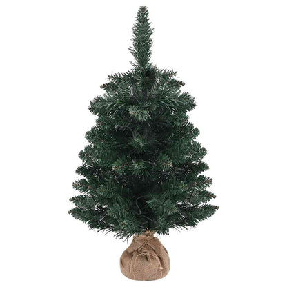 Kunstkerstboom met verlichting en standaard 60 cm PVC groen