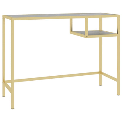 Computer desk 100x36x74 cm tempered glass black marble color