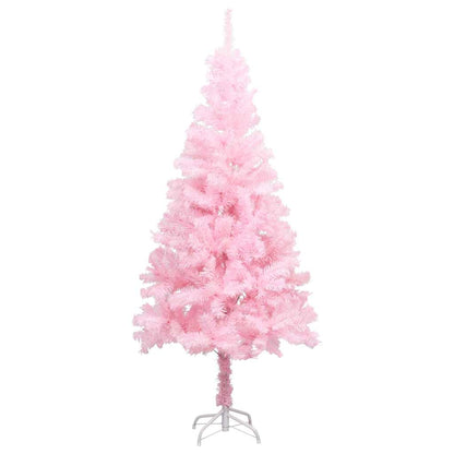 Kunstkerstboom met verlichting en kerstballen 150 cm PVC roze