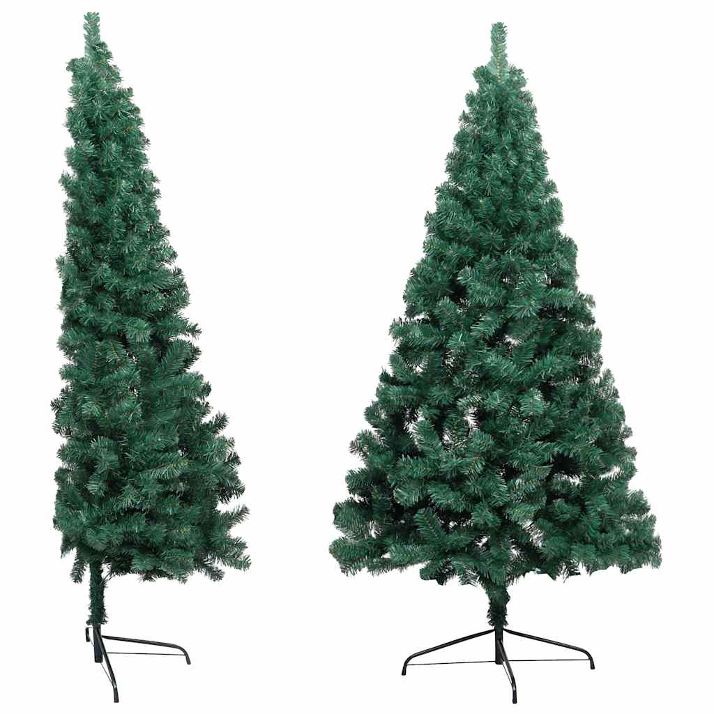 Kunstkerstboom met verlichting en kerstballen half 150 cm groen