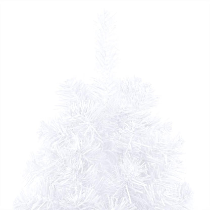 Artificial Christmas tree with lights and Christmas balls half 150 cm white