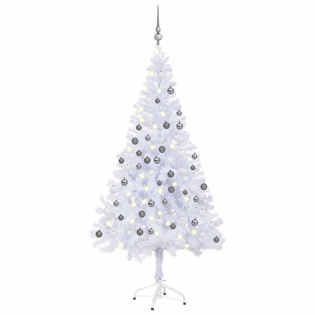 Artificial Christmas tree with lights and Christmas balls 380 branches 150 cm