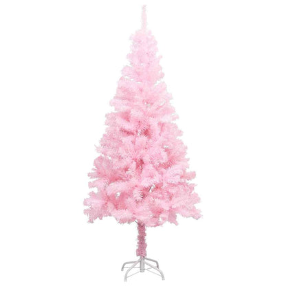 Kunstkerstboom met verlichting en kerstballen 120 cm PVC roze